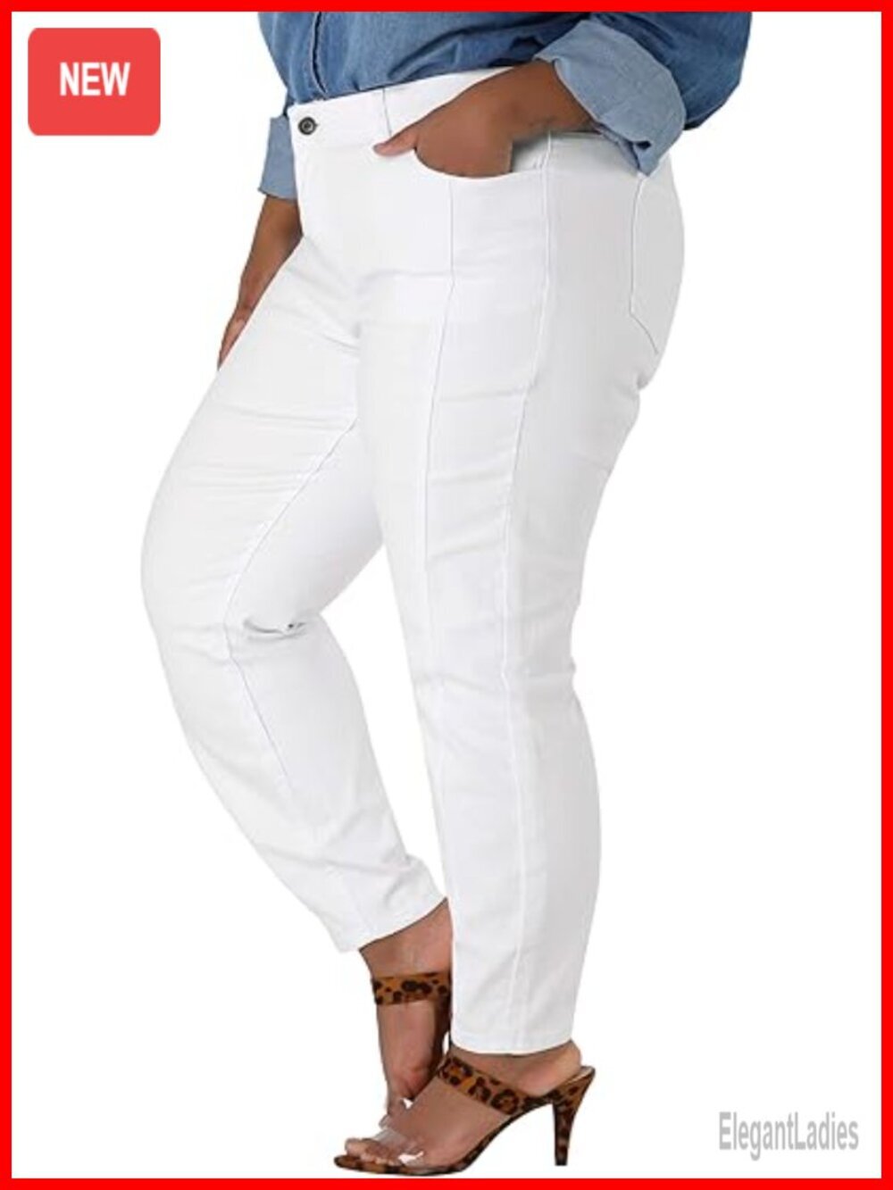 Women's Plus Size High Rise Stretchy Skinny Jeans Casual Denim Pants